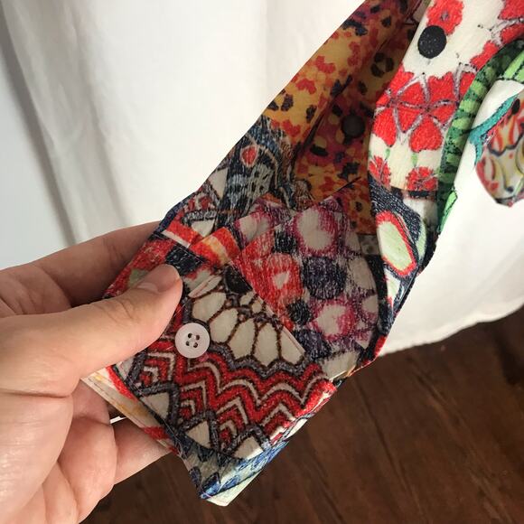 3/$20 Unbranded Women's Small Retro Style Half Button Front Long Sleeved Blouse - Picture 7 of 9